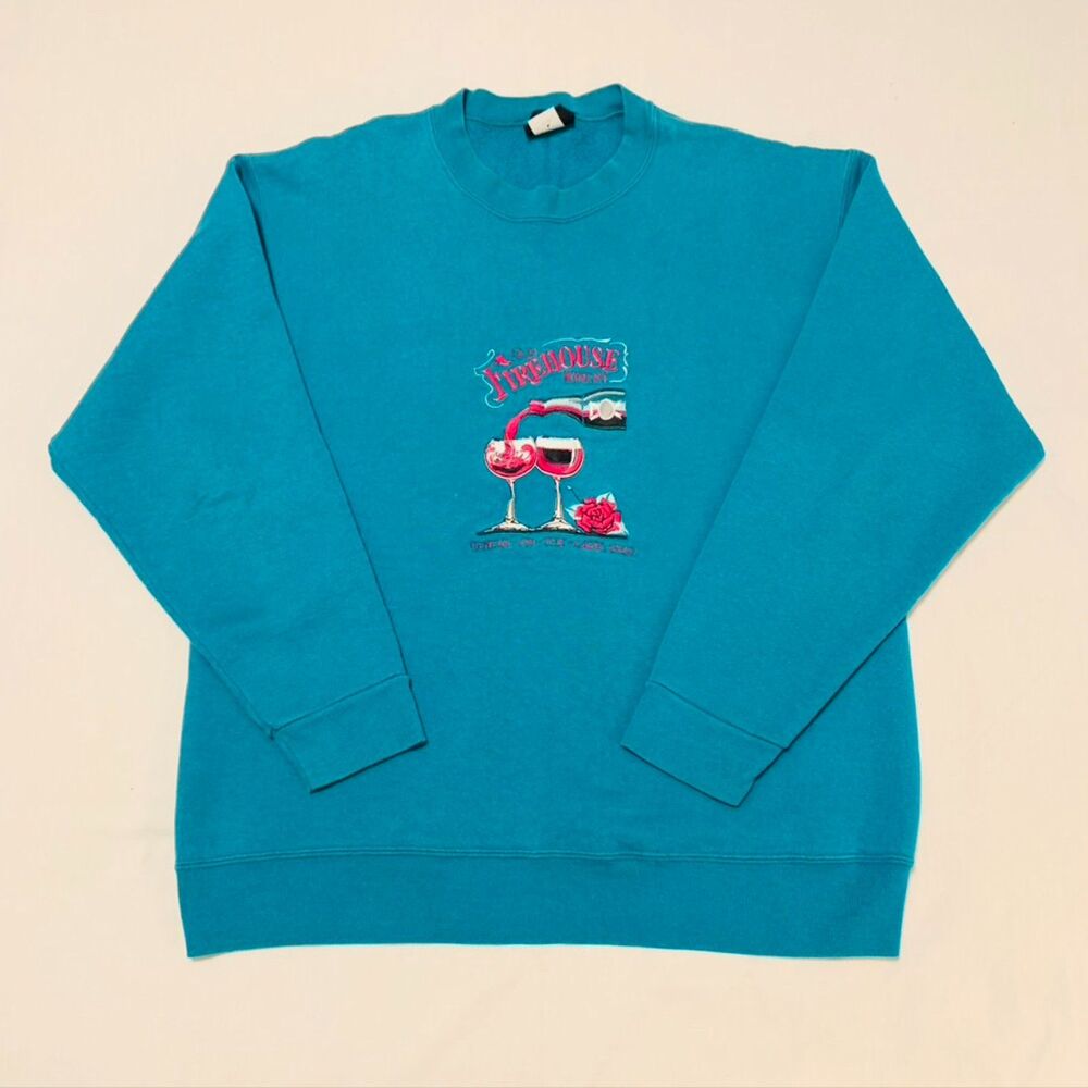 Vintage Old Firehouse Winery Embroidered Crewneck – Geneva-Lake Ohio - Size L